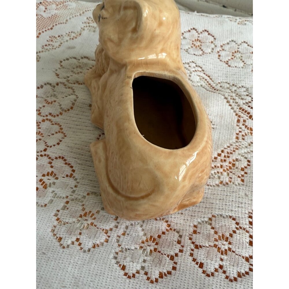 Vintage 50's McCoy Pottery Beige Kitten Cat Planter - Picture 10 of 14